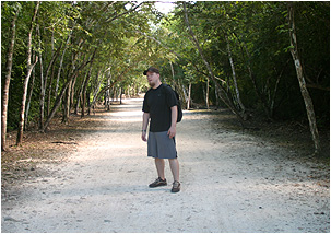 nick on a sacbe at coba